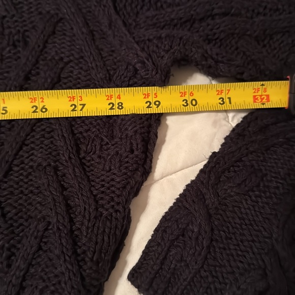 FREE PEOPLE Isla Cable Stitch Tunic Black Chunky Sweater Loose Fit Oversized Top - Picture 15 of 17